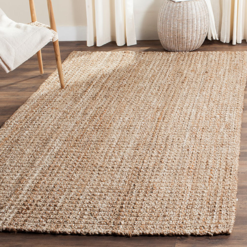 Darby Home Co Tapis de jute/en sisal beige fait main à tissage plat et